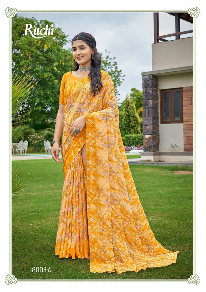 Ruchi Star Chiffon 83 Regular Wear Designer Wholesale Printed Chiffon Sarees